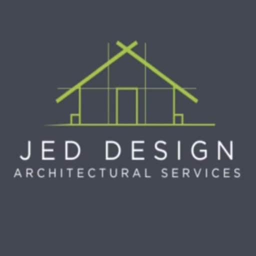 Flexible modern house blueprint logo for architectural services in the UK.
