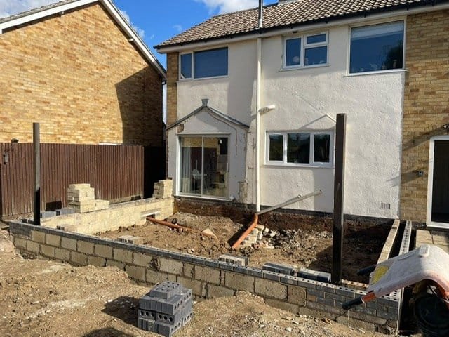 kitchen extension in progress